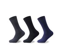 VELVETIO 12 Pair Mens Socks Blue Navy Grey Colour, Diabetic Non Elastic UK Size 6-11, EUR 39-45, 100% Cotton Breathable Soft Loose Top Socks for Swollen Feet & Legs