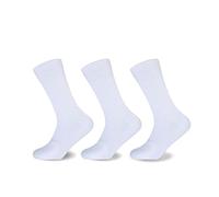 VELVETIO 12 Pair Mens Socks White Colour, Diabetic Non Elastic UK Size 6-11, EUR 39-45, 100% Cotton Breathable Soft Loose Top Socks for Swollen Feet & Legs