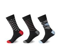 VELVETIO 12 Piece Diabetic Flexitop Mens Socks, Loose Top Argyle Stripe Pattern Non-Elastic Socks, Soft Grip 100% Cotton Men Casual Wear Sock, UK 6-11, EUR 39-45