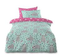 VELVETIO Animal Duvet Cover Set with Pillowcase, Soft Polycotton Kids Bedding Bedset Single, Boys & Girls Reversible Sleepy Sloth Comforter Coverlet, Multi