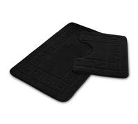 (Black) Greek Kay Bath Mat Set Non Slip Water Absorbent