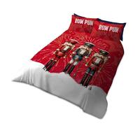 VELVETIO Christmas Duvet Cover Set with Pillowcase, Festive Celebration Xmas Nutcracker Pum Pum Bedding Bedset Single, Breathable Microfiber Comforter Quilt, Multi