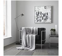 VELVETIO Comfy Wave Fleece Throw, Lightweight 100% Polyester Sherpa Warm Sofa Bed Blanket, Ultra Soft Cuddly Extra Large Armchair Blankets, 200 x 240cm, Silver
