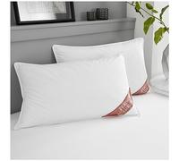 VELVETIO Duck Feather Pillows 2 Pack, Comfy Hotel Quality Pillow Pair, Hypoallergenic Anti Dust Mite, Washable Head Support Down Pillow, White, (48x74 cm)