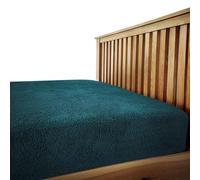 VELVETIO Easy Care Teddy Bear Deep Fitted Sheet, Super Soft Thermal Warm Fleece Bedsheet, Hypoallergenic Cuddle & Fluffy Bed Linen, Single Size Bedset, Green