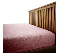 VELVETIO Easy Care Teddy Bear Deep Fitted Sheet, Super Soft Thermal Warm Fleece Bedsheet, Hypoallergenic Cuddle & Fluffy Bed Linen, Single Size Bedset, Pink