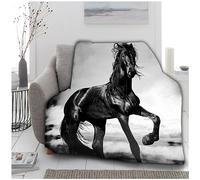 VELVETIO Luxury 3D Horse Throw, Super Soft Thermal Warm Fleece Animal Print Blankets, Extra Large Cuddly & Fluffy Blanket For Sofa Bed, 150 x 200cm
