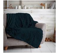 VELVETIO Luxury Hug & Snug Fleece Throw, Extra Large Thermal Warm Fluffy Fur Blankets, Super Soft Snuggle & Cuddle Sofa Bed Throws, Double Size 150 x 200 cm, Green