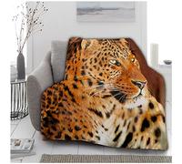 VELVETIO Premium 3D Leopard Throw, Super Soft Warm Fleece Wildlife Animal Blankets, Extra Large Cuddly & Fluffy Blanket For Sofa Bed, 150 x 200cm