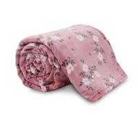 VELVETIO Premium Ditsy Floral Throw 200 x 240cm, Extra Large Flannel Fleece Blanket for Sofa Bed, Soft & Cosy Lightweight Sherpa Warm Travel Throws, Blush Pink