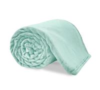 VELVETIO Premium Flannel Fleece Throw 130 x 150cm, Super Soft Lightweight Thermal Warm Sofa Bed Blanket, Cuddly & Fluffy Large Plain Throws for Armchair, Sage Green