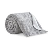 VELVETIO Teddy Checkered Fleece Blanket for Sofa Bed, Super Soft Reverisble Flannel Sherpa Warm Throw 200 x 240cm, Fluffy Thick Lightweight Travel Blankets, Grey