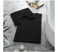 Velvetio Zero Twist Bath Mat Set Soft Pedestal Non Slip Toilet Bathroom Rug 2PC