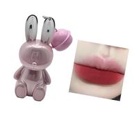 Velvets Matte Liquid Lipstick Rabbits Lips Glaze 2in 1 Keychain Lip Gloss Lip Stain None Stick Cup Clay Lips Glaze
