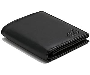 Velvety black Men's leather wallet genuine leather upright wallet purse fa.volmer #WSH91