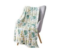 Velvety Soft Fall Home Decor Pumpkin Fleece Throw Blanket Thanksgiving Cozy Fuzzy Autumn Teal Blue Green Yellow on White Background for Couch Bed Sofa, 70 x 50 Inch