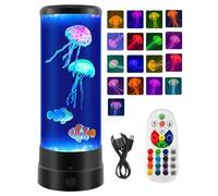 Velvia 12 inch Jellyfish Lamp with Remote &1200mAh Battery - 17 Colour Changing Night Light, Quiet Motor for Sleep & Relaxation, Fish Lamps Sensory for Kids Bedrooms, Sensory Gift