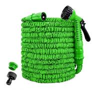 VELVISTA 50FT Expandable Garden Hose, Flexible Water Hose Pipe with 7-Function Spray Gun, Lightweight Retractable Garden Hose for Watering Plants, Washing Cars, Cleaning Patios & Outdoor Use, Green