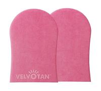 VELVOTAN Original Double Sided Tanning Mitt - Pink - Self Tanning Applicator for Stain-Free Hands, Washable & Reusable, Use with Any Fake Tan
