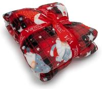 VELVRA Gonk Tartan Check Teddy Fleece Duvet Cover Set - Super Soft Warm Sherpa Bedding with Pillowcases, Cosy Winter Xmas Bedding, Single Double King Super King (Blanket)