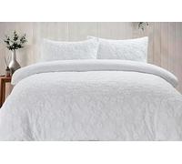 VELVRA Luxury Daisy Teddy Fleece Duvet Cover Set - Super Soft Warm Bedding Set with Pillowcases, Cozy Winter Quilt Cover, Single Double King Super King (White, Super King)