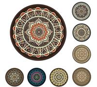 VelvxKl Mousepad Vintage Bohemian Round Computer 3D Game Carpet Mouse Pad Mat Anti Slip Mousepad