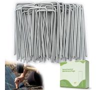 Velway 100 Ground Anchors Anti-Rust Galvanised Pegs 100 x 38 mm Diameter 3 | Sturdy U-shaped ground anchors for weed control fabric, garden fleece, weed film, artificial grass, netting, groundsheets