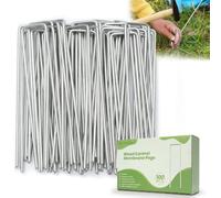 Velway 50 Ground Anchors Anti-Rust Galvanised Pegs 200 x 39 mm Diameter 4 | Extra thick sturdy U-shaped ground anchor for weed control fabric, garden fleece, weed film, artificial grass, nets