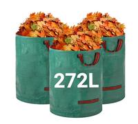 Velway Heavy-duty Garden Waste Bags 272L x 3Pack Reusable Garden Sacks
