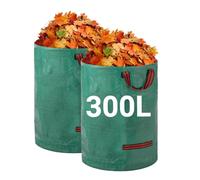 Velway Heavy-duty Garden Waste Bags 300L x 2Pack Reusable Garden Sacks