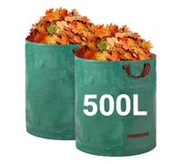 Velway Heavy-duty Garden Waste Bags 500L x 2Pack Reusable Garden Sacks