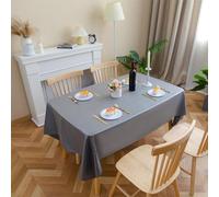 Velway Linen Table Cloth Waterproof 140x200cm Rectangle Table Cover Wipe Clean 6 to 8 Seater Dining Table Cover Washable Fabric Tablecloth Indoor & Outdoor for Kitchen Picnic Tabletop Decor, Dark Grey