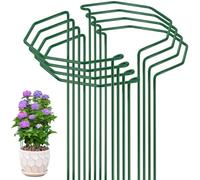 Velway Plant Support Stakes 25x40cm 8 Pack - Φ5mm Thicker Metal Garden Plant Supports Ring Cage for Hydrangeas Peonies Monstera Tomatoes Vegetables Rose Flowers Vine