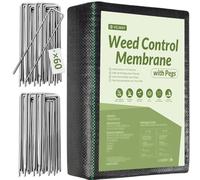 Velway Weed Control Membrane 2x10M with 60 Garden Pegs Heavy Duty