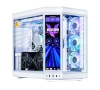 Velztorm LCD White Praetix Custom Built Y70 Touch Gaming Desktop PC (GeForce RTX 5080 16GB (>4090), Liquid Cooled Intel i9-14900K, 64GB DDR5, 2TB PCIe SSD+6TB HDD, 1000W PSU, WiFi 6, Win11Pro)