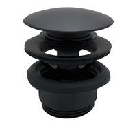 Vema Push Button Unslotted Waste (for basins without overflow) 1 1/4 - Matt Black
