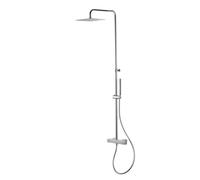 Vema Thermostatic Square Bar Valve with Fixed Head & Riser 250mm - Chrome