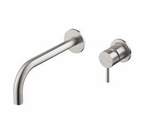 Vema Tiber Wall Mounted Basin Mixer (Excluding Waste) - Stainless Steel