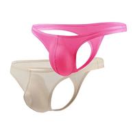 VemeFufu 2PCS Mankini for Men Funny UK Hot Joke Gift Swimming Thong Ice Silk Soft Briefs Mankini String Swimsuit Costume Underwear
