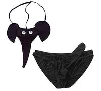 VemeFufu 2PCS Men's Thongs G Strings Mankini for Men UK Hot Funy Lingerie Briefs Triangle Long U Bulge Pouch Elephant Trunk Low Waist Jockstrap Tanga Underwear