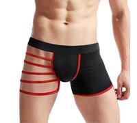 VemeFufu Designer Boxers Shorts Jockstrap Lingerie Mankini for Men UK Hot Funny Thongs G Strings Lace up Tie Strap Jock Athletic Sport Sexy Underwear 1 Pack Red