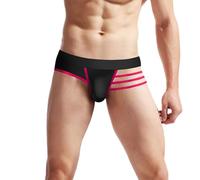 VemeFufu Sport Briefs Lingerie Mankini for Men UK Hot Funny G Strings Low Waist Briefs Shorts Designer Jockstrap for Men Lace-up Athletic Sport Sexy Underwear RoseRed 1 Pieces