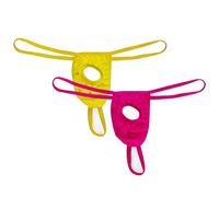 VemeFufu String Mankini for Men UK Hot Funny Stretch Tanga Briefs Triangle Panties Open Front Gauze Hole Men's Thong Underwear