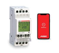 VEMER MEMO BT1 VE767600 Digital Timer with Time or Astro Programming, Bluetooth and App for Interface with Smartphones and Tablets, DIN Rail Mounting, 1 Channel, White