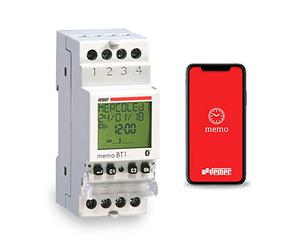 VEMER MEMO BT1 VE767600 Digital Timer with Time or Astro Programming, Bluetooth and App for Interface with Smartphones and Tablets, DIN Rail Mounting, 1 Channel, White