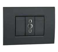 VEMER VE772300 Model REGOLO Grigio Dimmer for Controlling the luminosy Intensity of Lights. Flush-mounting, 230Vac. Color Anthracite Grey