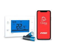 VEMER VE788600 TUO WIFI BATTERY - Smart Programmable WiFi Battery Thermostat for Boiler, Compatible with Alexa and Google Home, Manageable with App for Remote Control, White