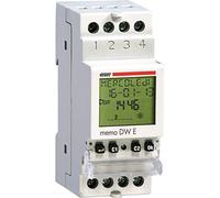 VEMER VP871800 model MEMO DW E Digital time switch with daily or weekly programming. DIN rail mounting, 230Vac. Color grey