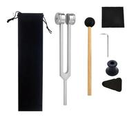 vemise 128Hz Healing Instrument，Aluminium alloy tuning fork set, with silicone hammer and velvet bag, suitable for sound healing, meditation and relaxation