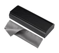 Vemiss Hard Shell Eyeglass Cases, Lightweight Portable Glasses Case for Women Men, D1-black, Medium